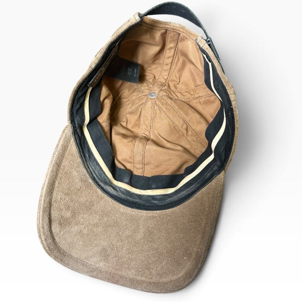 Rag & Bone New York Taupe Suede Unisex Baseball Cap One Size Leather Strap - Picture 8 of 13